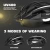 VICTGOAL Bike Helmet for Men Women with Led Light Detachable Magnetic Goggles Removable Sun Visor Mountain & Road Bicycle Helmets Adjustable Size Adult Cycling Helmets (M: 54-58 cm, Black White) view 2