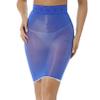 Moily Womens Shimmery Oily Bright High Waist Stocking Skirt Sheer Mesh Bodycon Skirt Miniskirt Blue One Size view 1