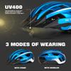 VICTGOAL Bike Helmet for Men Women with Led Light Detachable Magnetic Goggles Removable Sun Visor Mountain & Road Bicycle Helmets Adjustable Size Adult Cycling Helmets (XL: 59-63 cm, Metal Blue) view 2