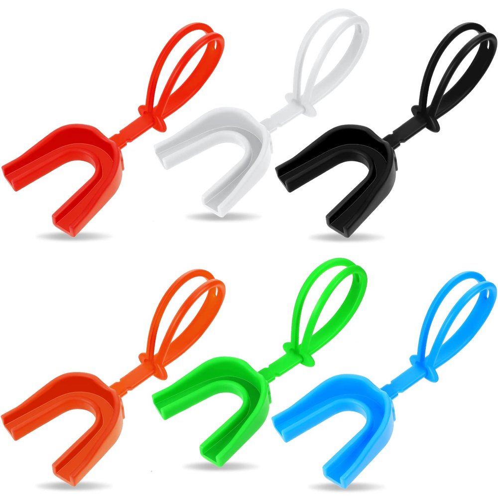 TOODOO 6 Pcs Strapped Mouth Guard Sports Mouthguard with Strap No Boil Football Boxing Mouthpiece Adult Youth Braces Soft Mouthguard for Lacrosse Basketball Hockey Wrestling(Multicolor,Adults)