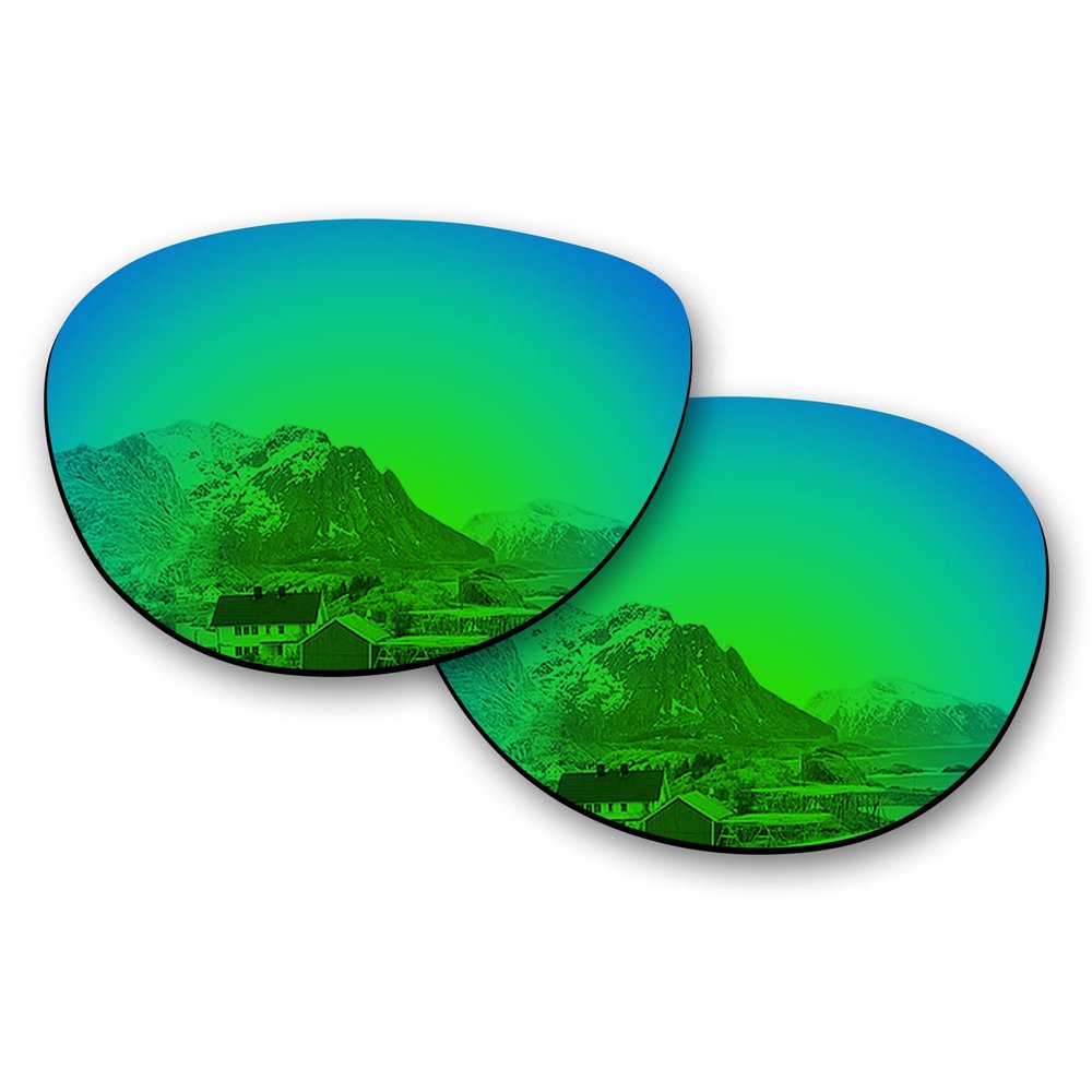 Puzzley Mirror Polarized Replacement Lenses for Maui Jim Baby Beach MJ245-56mm Sunglasses - Green Mirror Polarized
