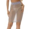 Moily Womens Shimmery Oily Bright High Waist Stocking Skirt Sheer Mesh Bodycon Skirt Miniskirt Grey One Size view 1