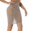 Moily Womens Shimmery Oily Bright High Waist Stocking Skirt Sheer Mesh Bodycon Skirt Miniskirt Grey One Size view 2
