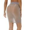 Moily Womens Shimmery Oily Bright High Waist Stocking Skirt Sheer Mesh Bodycon Skirt Miniskirt Grey One Size view 4