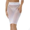Moily Womens Shimmery Oily Bright High Waist Stocking Skirt Sheer Mesh Bodycon Skirt Miniskirt White One Size view 1
