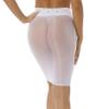 Moily Womens Shimmery Oily Bright High Waist Stocking Skirt Sheer Mesh Bodycon Skirt Miniskirt White One Size view 4