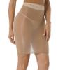 Moily Womens Shimmery Oily Bright High Waist Stocking Skirt Sheer Mesh Bodycon Skirt Miniskirt Nude One Size view 2