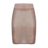 Moily Womens Shimmery Oily Bright High Waist Stocking Skirt Sheer Mesh Bodycon Skirt Miniskirt Coffee One Size view 3