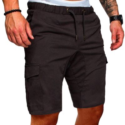 Maiyifu-GJ Men Elastic Waist Outdoor Cargo Shorts Drawstring Relaxed Workout Short Lightweight Multi Pockets Short Pants (Dark Grey 2,Medium)