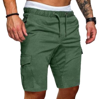 Maiyifu-GJ Men Elastic Waist Outdoor Cargo Shorts Drawstring Relaxed Workout Short Lightweight Multi Pockets Short Pants (Armygreen,XX-Large)