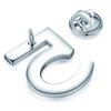 HONEY BEAR 1pc Mens Womens Digit Number 4/5 Four/Five Lapel Pins Collar Badge Brooches Stainless Steel for Business Wedding Graduation Gift Silver (No.5(15 * 12mm)) view 2