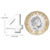 HONEY BEAR 1pc Mens Womens Digit Number 4/5 Four/Five Lapel Pins Collar Badge Brooches Stainless Steel for Business Wedding Graduation Gift Silver (No.4(15 * 14mm)) view 3