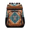 ALAZA Indian Tribal Aztec Geometric Skulls Cooler Backpack Reusable Insulated Lunch Bag with Adjustable Shoulder Strap for Women Men Picnic Work College Hiking Camping Office Beach view 1