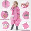 Fewlby Kids Toddler Rain Suit for boys girls One Piece Hoodie Zipper Cute Cartoon Monkey Waterproof Rain Jacket 8-10 years XXL Size view 3