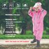 Fewlby Kids Toddler Rain Suit for boys girls One Piece Hoodie Zipper Cute Cartoon Monkey Waterproof Rain Jacket 8-10 years XXL Size view 4
