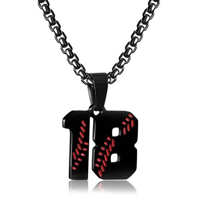 HSWYFCJY Personalized Men's Jersey Number Necklace - Stainless Steel Baseball Team Charms Pendant Gift