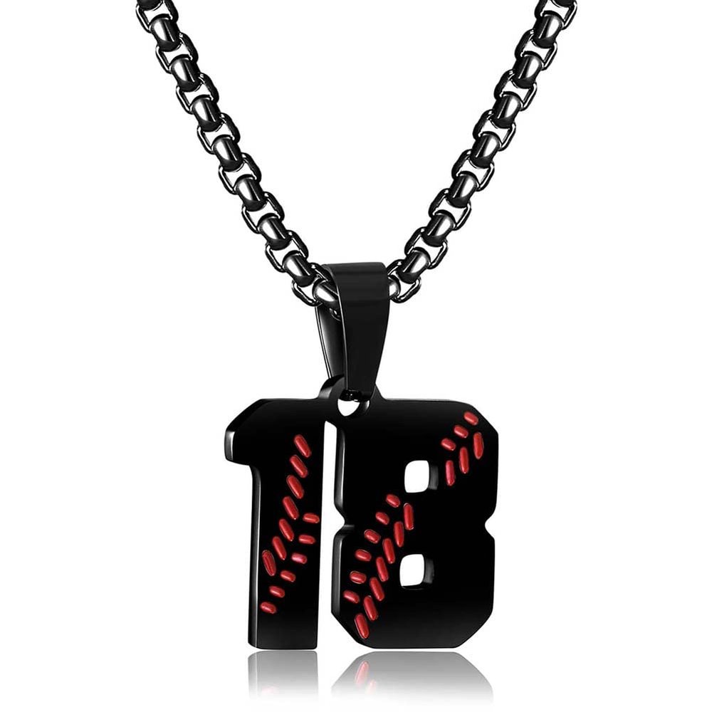HSWYFCJY Personalized Men's Jersey Number Necklace - Stainless Steel Baseball Team Charms Pendant Gift