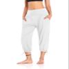 DIBAOLONG Womens Yoga Pants Capri Loose Workout Sweatpants Comfy Lounge Joggers with Pockets White L view 2