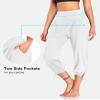 DIBAOLONG Womens Yoga Pants Capri Loose Workout Sweatpants Comfy Lounge Joggers with Pockets White L view 4