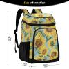 ALAZA Sunflower Wildflowers Cooler Backpack Reusable Insulated Lunch Bag with Adjustable Shoulder Strap for Women Men Picnic Work College Hiking Camping Office Beach view 2