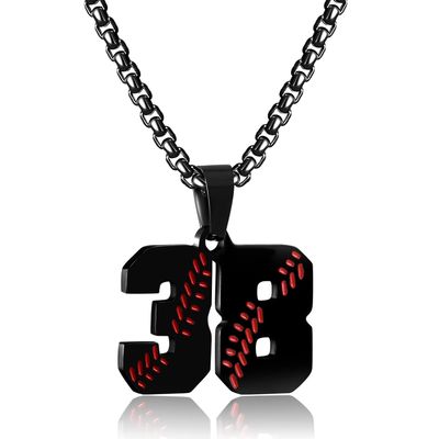 HSWYFCJY Personalized Jersey Number Necklace for Men, Athletes - Stainless Steel Pendant Baseball Gifts