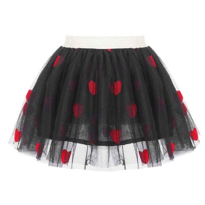 CHICTRY Little Kids Girls Ballet Tutu Princess Tulle Skirt Embroidery with Heart Cherry Pineapple Heart&Black 1-2 Years