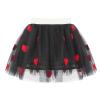 CHICTRY Little Kids Girls Ballet Tutu Princess Tulle Skirt Embroidery with Heart Cherry Pineapple Heart&Black 1-2 Years view 2