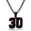 HSWYFCJY Personalized Baseball Necklace for Men, Athletes Jersey Number 30 Stainless Steel Team Charm Pendant Gifts view 1