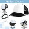12 Pack Trucker Hat for Kids Summer Polyester Mesh Cap Adjustable Sublimation Blank Hats Baseball Caps for Outdoor (Black) view 3