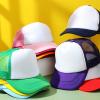 12 Pack Trucker Hat for Kids Summer Polyester Mesh Cap Adjustable Sublimation Blank Hats Baseball Caps for Outdoor (Black) view 4