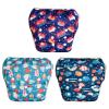 Babygoal Baby Boy Swim Diapers 3 Pack for 8M-3T Babies and Toddlers, Reusable Adjustable Washable for Swimming Lessons-Crab,Fish,Starfish view 1