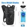 Zavothy Lightweight Hydration Backpack with 2L Water Bladder Water Backpack Hydration Pack for Cycling Running Biking Hiking Backpack Black view 2