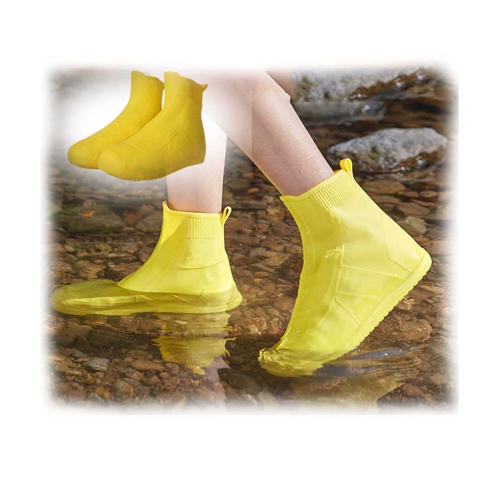YXYECEIPENO Reusable Shoe Covers Foldable Rain/Snow Overshoe One-Piece Molding, Seamless Waterproof Waterproof, Snowproof and Mud-Proof Suitable for All Seasons (Color : D, Size : XX-Large(12in))