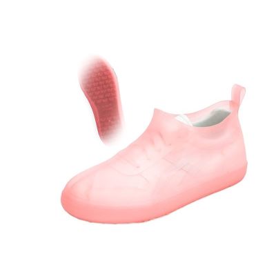 YXYECEIPENO Silicone Waterproof Shoe Cover Foot Cover for Shoes Reusable Waterproof, Snowproof and Mud-Proof Suitable for All Seasons (Color : Pink, Size : Large (26cm))
