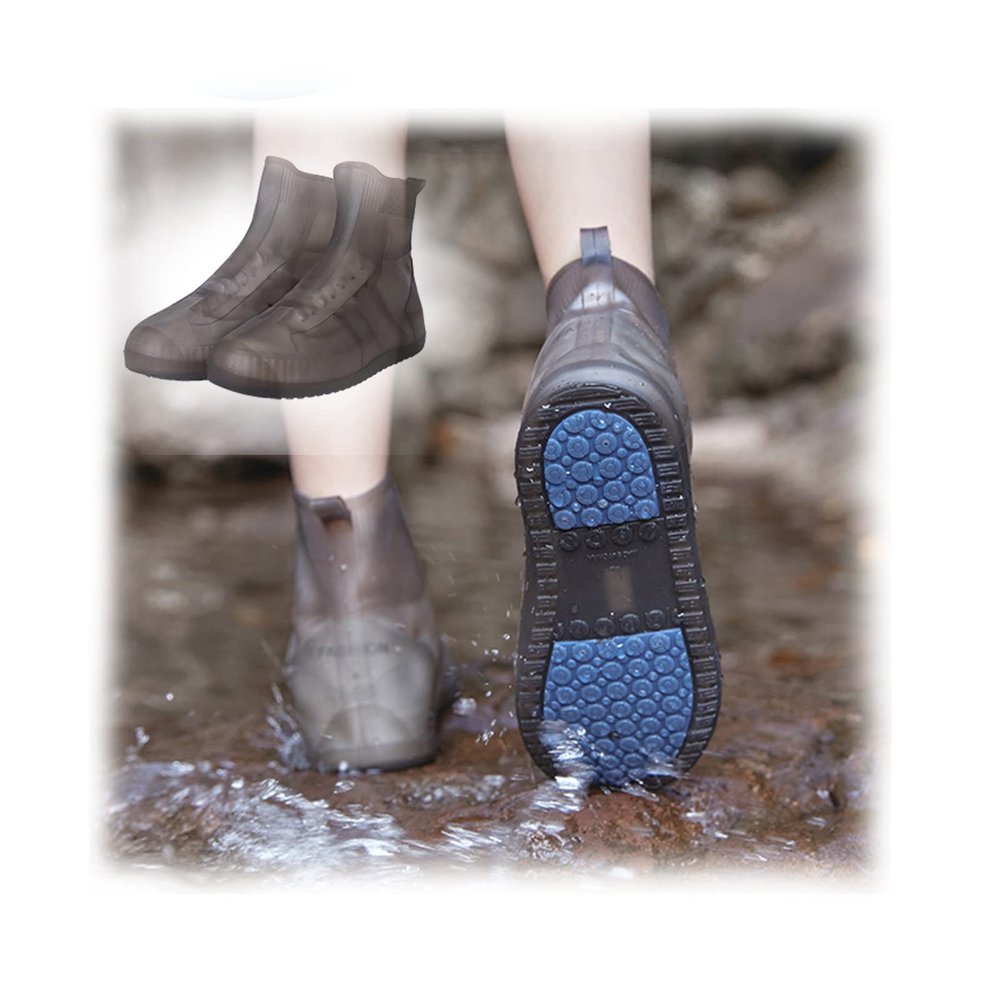 YXYECEIPENO Reusable Shoe Covers Foldable Rain/Snow Overshoe One-Piece Molding, Seamless Waterproof Waterproof, Snowproof and Mud-Proof Suitable for All Seasons (Color : A, Size : X-Large(11in))