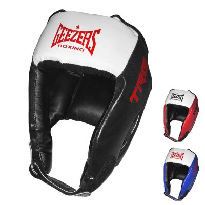 Geezers Boxing Junior TRG Training Open Face Head Guard for Boxing, MMA Sparring, PU Material Headgear (XX-Small, Black)
