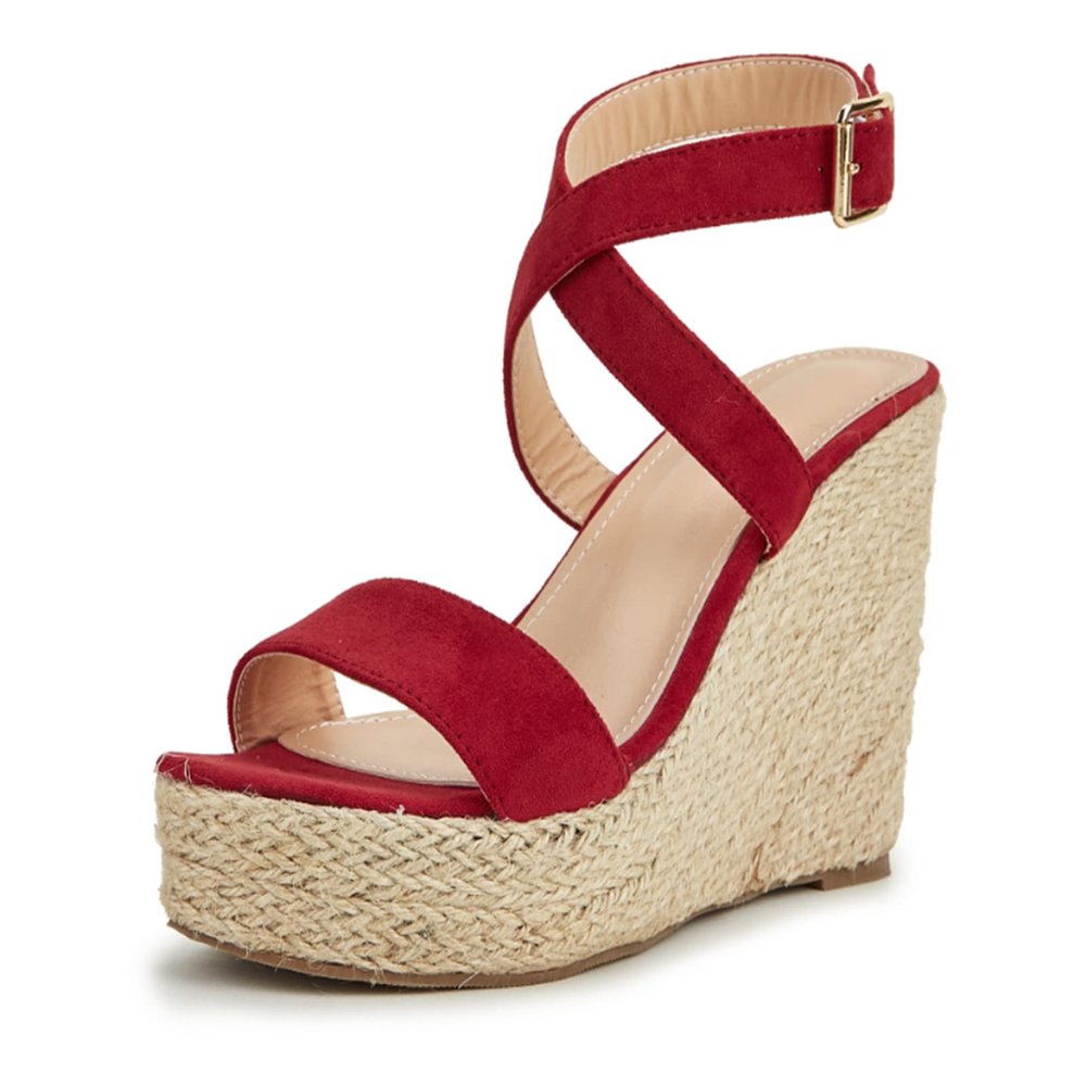 ZBYY Women's Platform Sandals Summer Wedge Ankle Strap Open Toe Sandals Wedge Heels Casual Beach Platform Dress Sandals