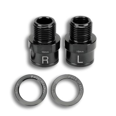 16mm Bike Pedal Extender, Titanium Alloy Cycling Pedal Extenders Bike Pedal Extension Shaft with Spacers for Mountain Bike Road Bike (Black)