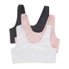 Hanes womens Comfortflex Fit Bralette Pack, Stretch Cotton Low-impact Bra, Moisture-wicking Cotton Bralette, 3-pa Bra, 3-pack - Scoop Crop Moon Sky Heather/Vintage Pink/White, X-Small US view 1