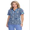 KOI Stretch 1070PR Women's Stretch Elena Top Tie Dye Leopard Blue S view 1