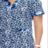 KOI Stretch 1070PR Women's Stretch Elena Top Tie Dye Leopard Blue S view 3