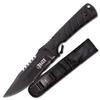 Elite Tactical -Fixed Blade Knife - BACKDRAFT - Partially Serrated Drop Point Blade with Black Nylon Fiber Handle, Full Tang Construction, MOLLE Compatible Sheath, EDC, Tactical, ET-FIX005BKS view 1
