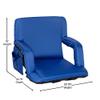 BizChair Set of 2 Red Portable Lightweight Reclining Stadium Chairs with Armrests, Padded Back & Seat - Storage Pockets & Backpack Straps view 2