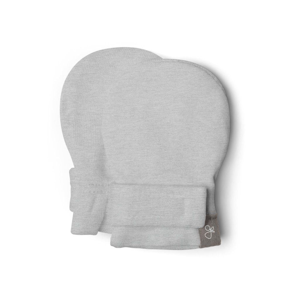 goumikids Viscose Made from Bamboo Organic Cotton Stay-On Baby Mitts Preemie Storm Gray