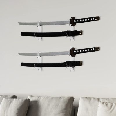 BYTOTU Katana Wall Holder-Transparent Plexiglass - Sword Wall Mount Display - (Swords Not Included)