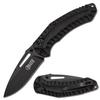 Elite Tactical - Manual Folding Knife w/Rapid Lock - PYRODEX - Fine Edge Drop Point Blade, D2 Steel, Ball Bearing Pivot, G10 Handle w/Deep Carry Pocket Clip, EDC, ET-FDR008BK view 1