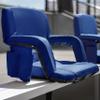 BizChair Blue Portable Lightweight Reclining Stadium Chair with Armrests, Padded Back & Seat with Dual Storage Pockets and Backpack Straps view 1