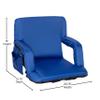 BizChair Blue Portable Lightweight Reclining Stadium Chair with Armrests, Padded Back & Seat with Dual Storage Pockets and Backpack Straps view 2