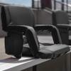 BizChair Set of 2 Black Portable Lightweight Reclining Stadium Chairs with Armrests, Padded Back & Seat - Storage Pockets & Backpack Straps view 1