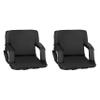 BizChair Set of 2 Black Portable Lightweight Reclining Stadium Chairs with Armrests, Padded Back & Seat - Storage Pockets & Backpack Straps view 3